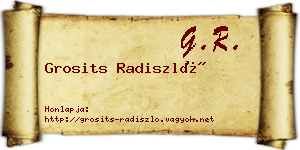 Grosits Radiszló névjegykártya